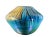 Cerulean 1980s Robert Eickholt Large 8" Hand Blown Gold Leaf Iridescent Volcano Vase For Sale - Image 8 of 8