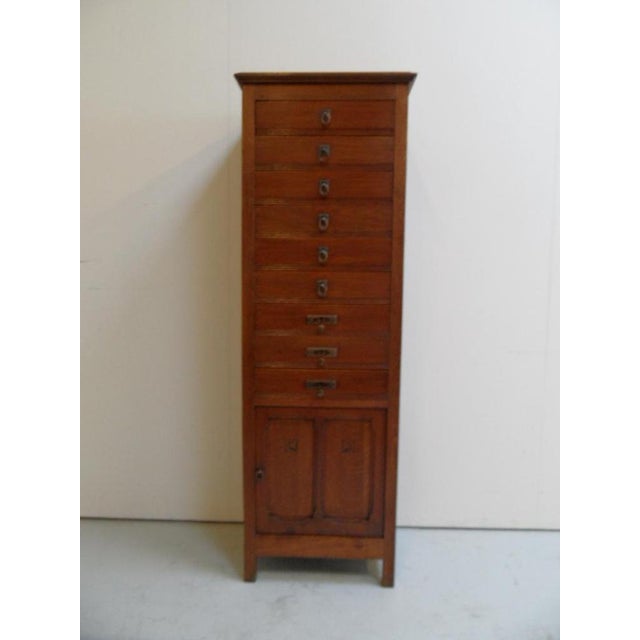 Antique Dutch Oak Filing Cabinet with Drawers, 1890s, in Very Good conditions. Designed 1890 to 1919