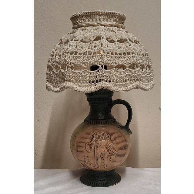 Vintage Table Lamp with Ceramic Base by Bewatt, 1970s, in Very Good conditions. Designed 1970 to 1979 This piece has an...