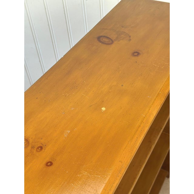 Vintage Farmhouse Pine Bookshelf Cabinet For Sale - Image 9 of 12