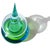 Cenedese Vintage Murano Cenedese Da Ros Sommerso Green Blue Italian Art Glass Spike Top Spage Age Container Jar For Sale - Image 4 of 9