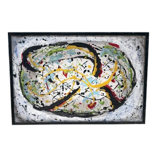 Abstract Expressionist Painting Textured "Drip" or "Splatter" After Jackson Pollock For Sale