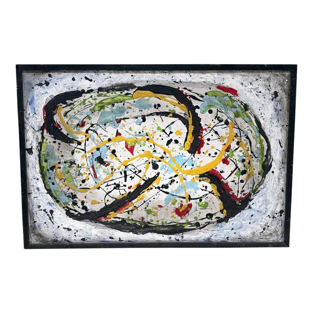 Abstract Expressionist Painting Textured "Drip" or "Splatter" After Jackson Pollock For Sale
