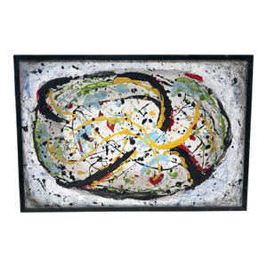 Abstract Expressionist Painting Textured "Drip" or "Splatter" After Jackson Pollock
