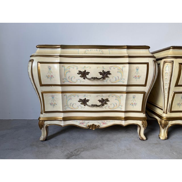 French Provincial Vintage Karges French Provincial Louis XV-Style Two-Drawer Nightstands – A Pair For Sale - Image 3 of 13