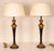 French Provincial Vintage French Table Lamps Pair – Brown Gold Baroque Décor Lighting 1980s For Sale - Image 3 of 9