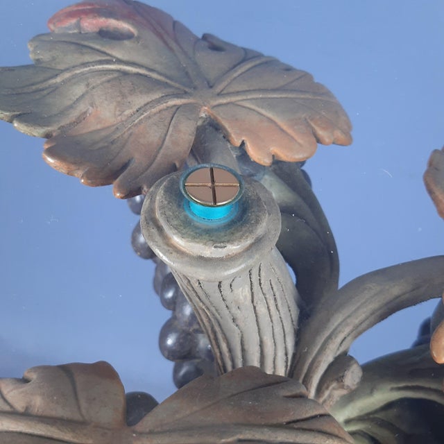 Vintage Round Coffee Table with Crystal & Wood Trunk in Grape Vine shape, 1950s For Sale - Image 10 of 16