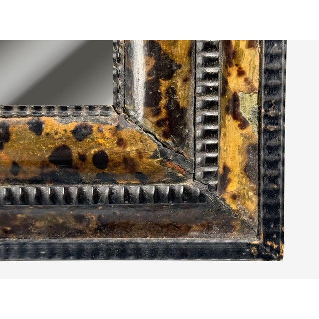 Baroque Dutch Ripple Frame, Mirror or Picture Frame, Tortoise, Ebonized Wood, 18th C. For Sale - Image 3 of 5