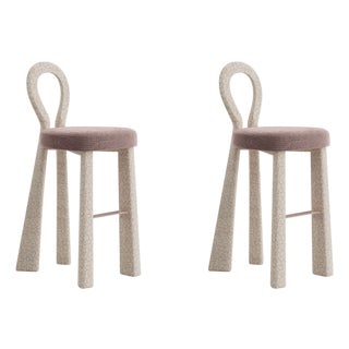 Mary III Bar Chairs with Upholstered Legs by Ottiu, Set of 2 For Sale