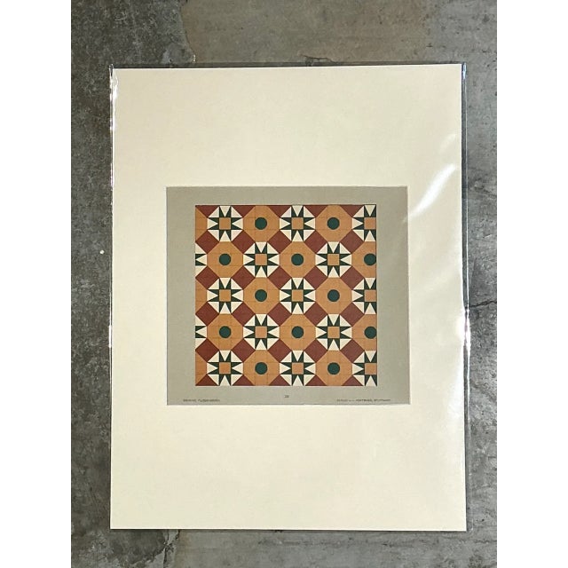 Vintage Geometric Tile Pattern Serigraph For Sale - Image 9 of 12