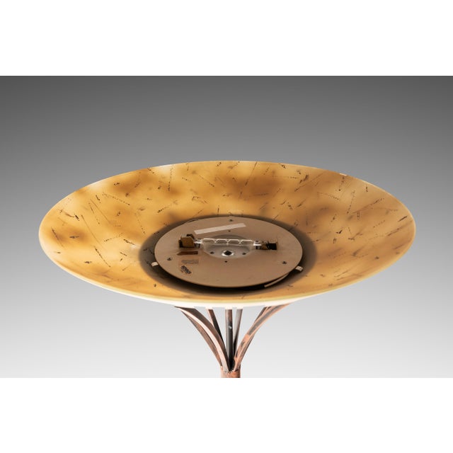 Metal Rare Mid-Century Modern Rustic Hand-Forged Twisted Metal Torchiere Floor Lamp Attributed to Robert Sonneman for George Kovacs, Usa, C. 1990 For Sale - Image 7 of 14