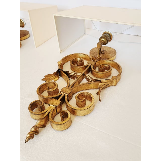 Metal Visual Comfort Gilt Iron Wall Sconces - a Pair For Sale - Image 7 of 16
