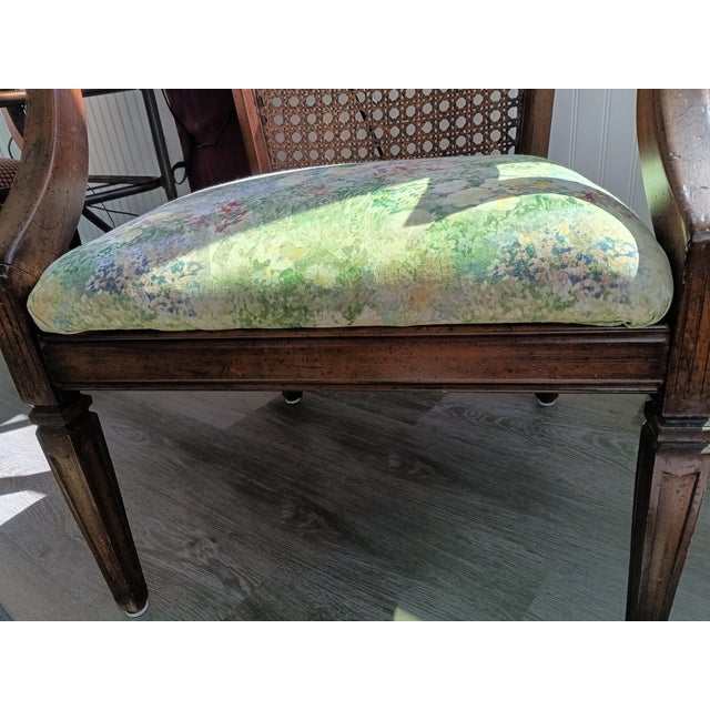 Vintage Traditional Cane Barrel Back Accent Armchair For Sale - Image 12 of 12
