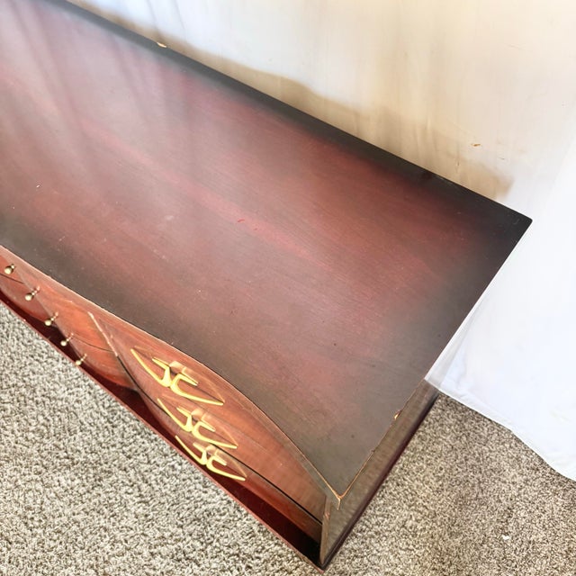 Antique Art Deco Wooden Dresser - 9 Drawers For Sale - Image 9 of 12