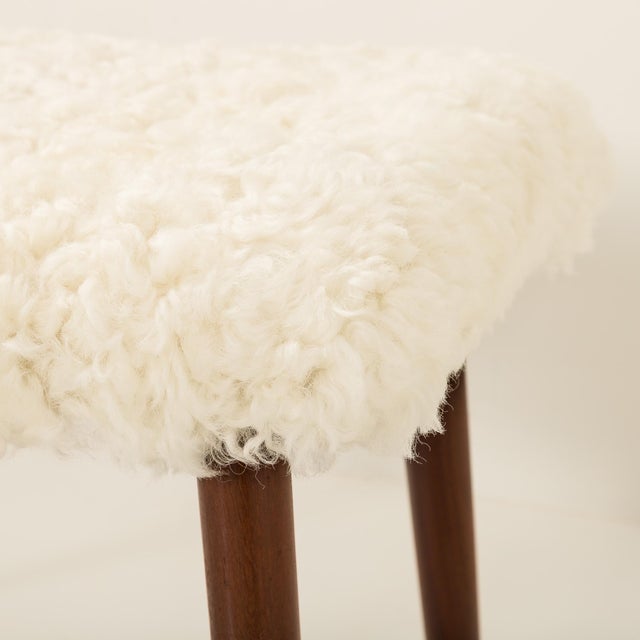 1970s Danish Ottoman in Sheepskin, 1970s For Sale - Image 5 of 6