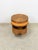 Wood Late 20th Century Pencil Reed Ribbed Round Rolling Side Table Drawer Gabriella Crespi Style For Sale - Image 7 of 9