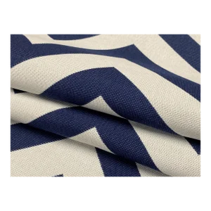 Schumacher Antibes Chevron Water & Stain Resistant Navy Blue Off White Chevron Upholstery Drapery Fabric