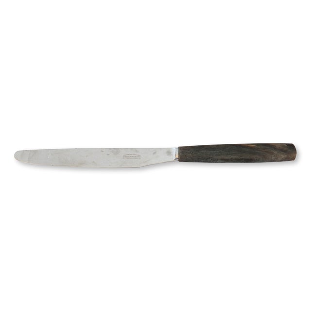Vintage English Polished Natural Horn Cutlery, Service for 12 For Sale - Image 9 of 11