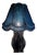 Large Vintage Blue-Grey Gradient Glazed Ceramic Table Lamp with Fabric Shade, 1970s For Sale
