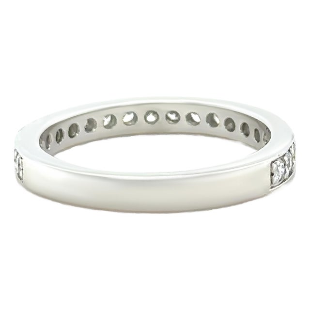 James Allen Platinum Pave Diamond Wedding Band 0.42ct 4.48g, Size 6.25 For Sale