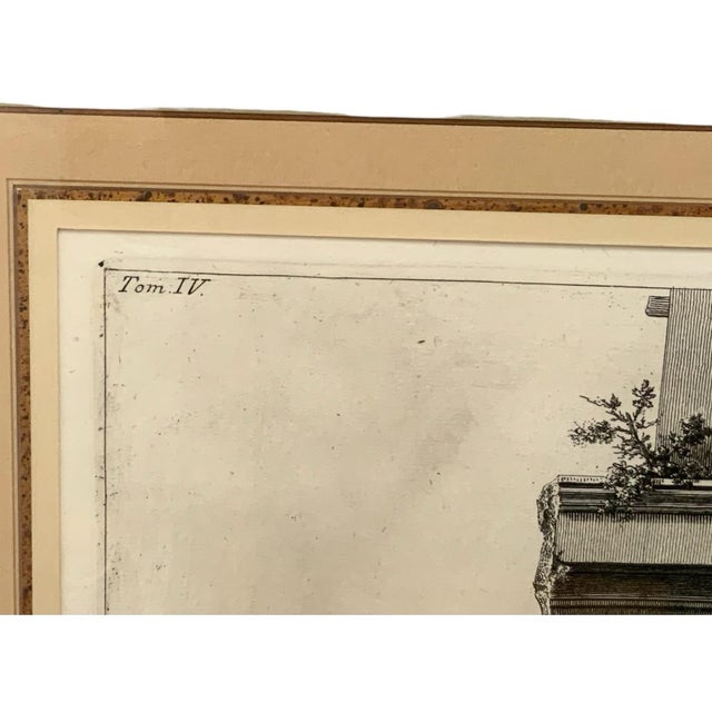 Classical Roman Giovanni Battista Piranesi "Le Antichità Romane Vol. IV Pl. Xlii" Engraving 1756-1757 Provenance Custom Framed by J. Pocker & Son, Nyc For Sale - Image 3 of 11
