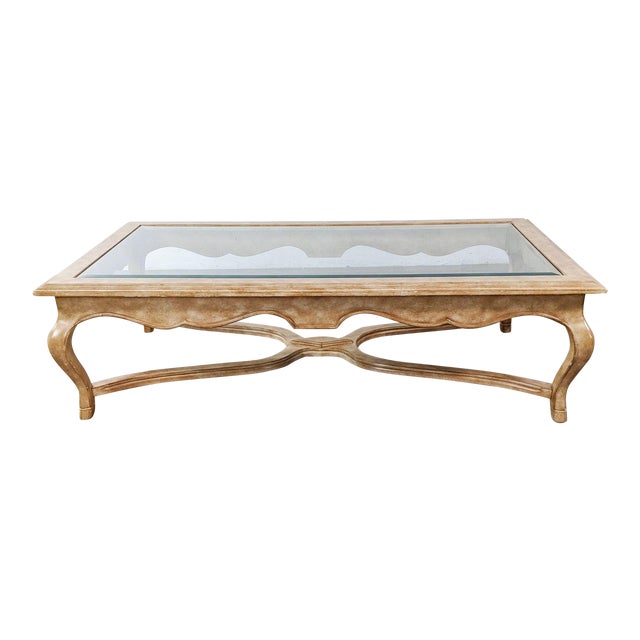 Ethan Allen French Country Glass Top Coffee Table Chairish