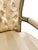 Cream Louis XV–Style Gold Tufted Armchair With Coordinating Damask Fringed Footstool For Sale - Image 8 of 13