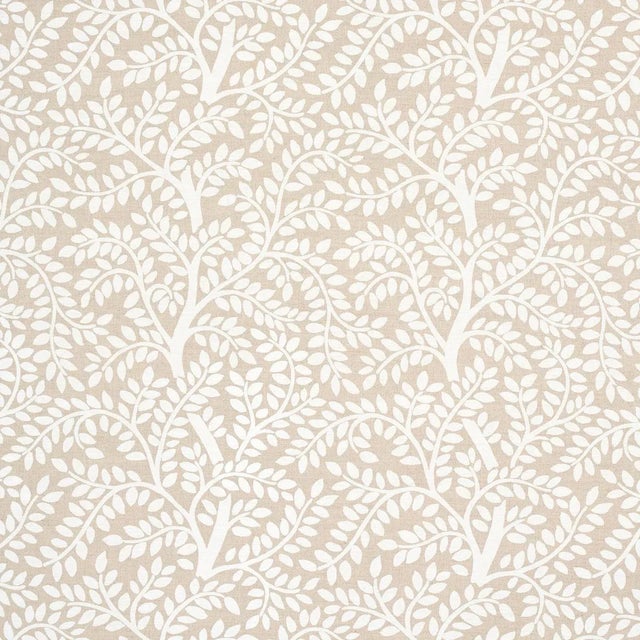 Sample - Schumacher Temple Garden II Fabric in Ivory on Unbleached For Sale