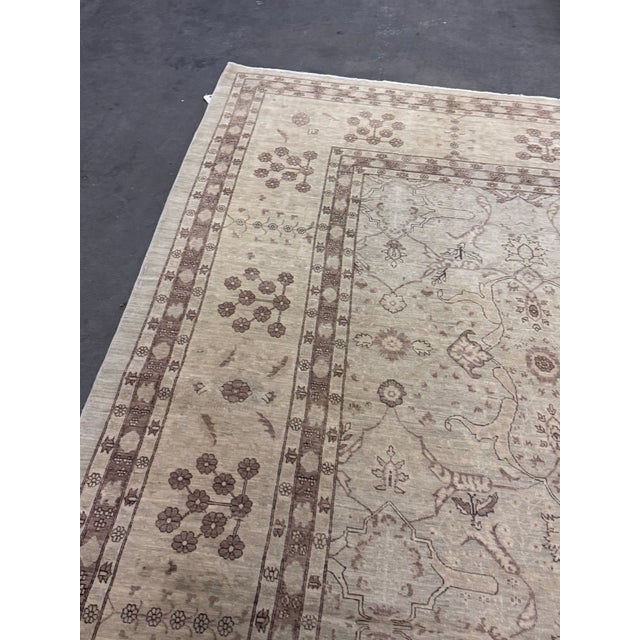 10ft 1in X 14ft Gallery Ephesus Oushak Area Rug in Taupe Tones For Sale - Image 9 of 12