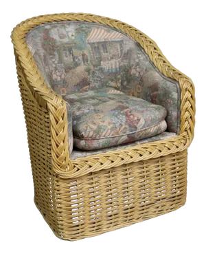 Wicker Upholstered Armchair