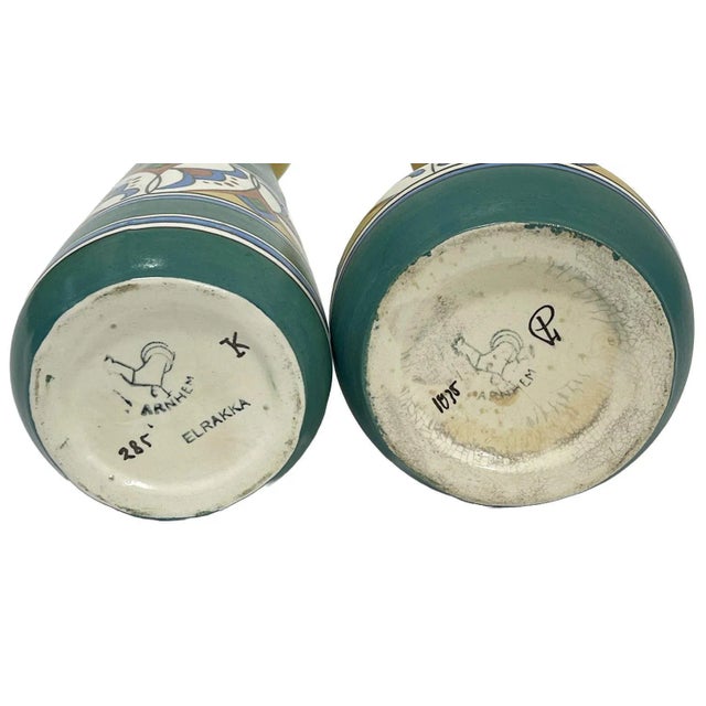 Dutch Elrakka Pottery Vases, 1915, Set of 2 For Sale - Image 3 of 7