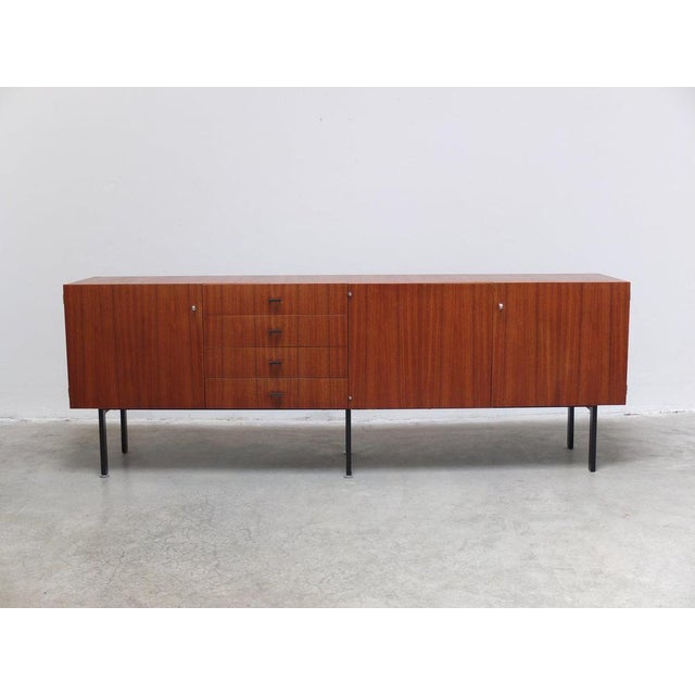 Modern Modernist Belgian Sideboard in Metal & Teak by Roger De Winter for E.M.Y., 1960s For Sale - Image 3 of 17