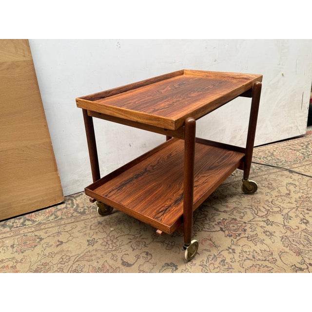 Vintage Danish Extendable Bar Cart by Poul Hundevad, 1960s For Sale - Image 9 of 16