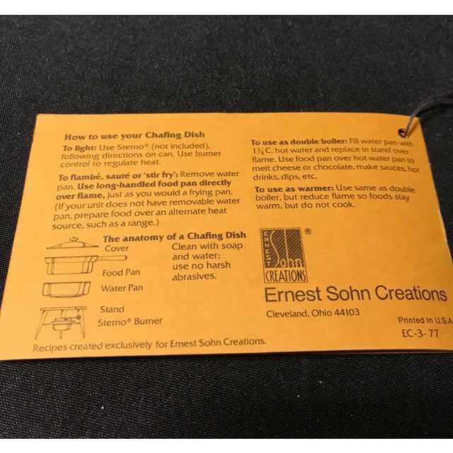 Copper Vintage Brass and Copper Chafing Dish With Long Brass Handle by Ernest Sohn Designs. For Sale - Image 8 of 12