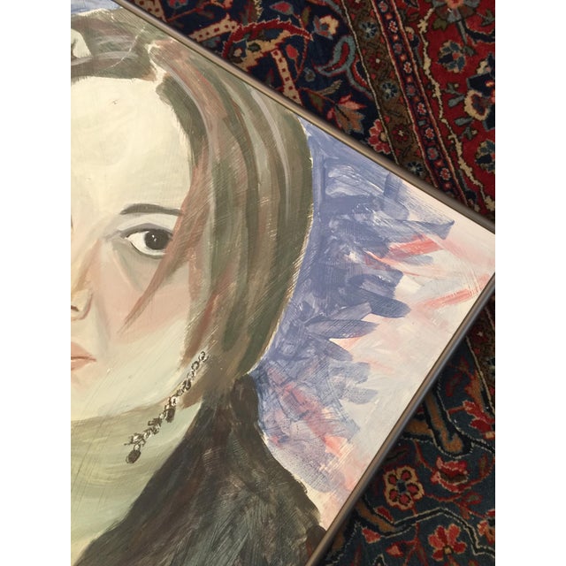 1970s 1970s Abstract Figurative Female Painting, Framed For Sale - Image 5 of 7