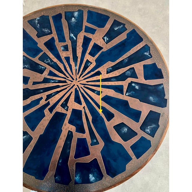 Enamel & Copper Coffee Table, 1960s For Sale - Image 9 of 12