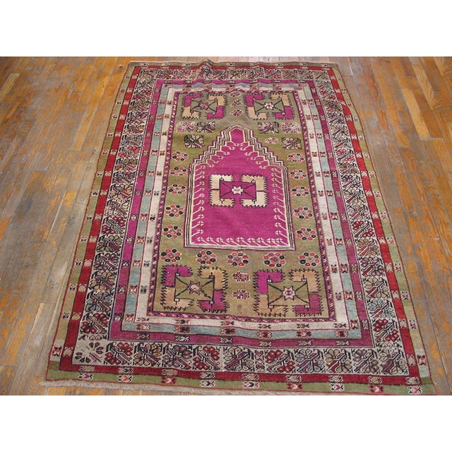 19th Century Turkish Anatolian Melas Prayer Rug ( 4 x 6' - 122 x 183 )
