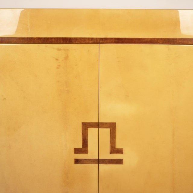 Metal Italian Goatskin Parchment Bar Cabinet by Giorgio Tura and Nucci Valsecchi for Tura, 1970 For Sale - Image 7 of 18