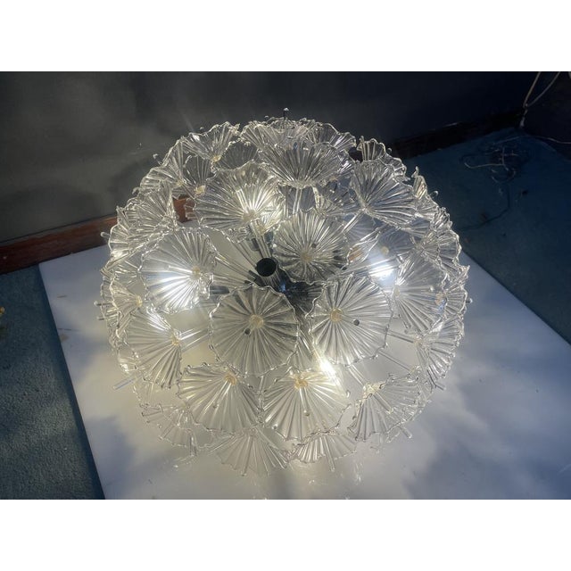 Murano Glass Handmade Flower Flushmount by Contemporanea Srl, Italy, 1990s For Sale - Image 4 of 12