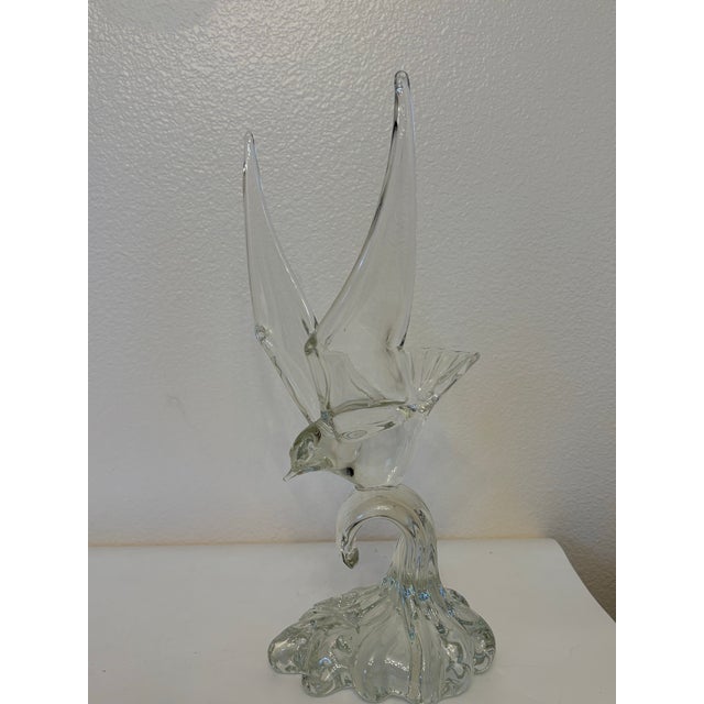 Mid-Century Modern 1980s Murano Seagull on Wave Sculpture For Sale - Image 3 of 10
