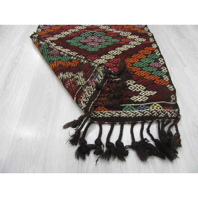 Mid 20th Century 1960's Vintage Embroidered Small Kilim Rug- 2′6″ × 4′11″ For Sale - Image 5 of 6