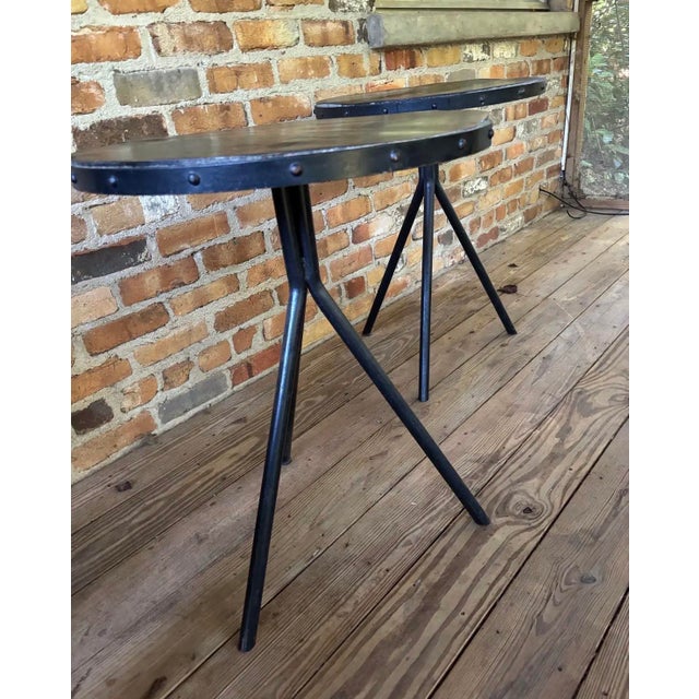 Francois Carre Francois Carre Style Pair of Vintage Side Tables For Sale - Image 4 of 4