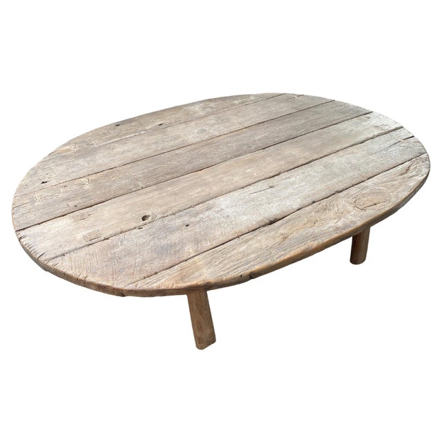 Andrianna Shamaris Wabi Sabi Teak Wood Oval Coffee Table For Sale - Image 9 of 18