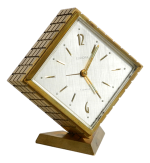 Small Mechanical Brass Alarm Clock from Europa, 1960s