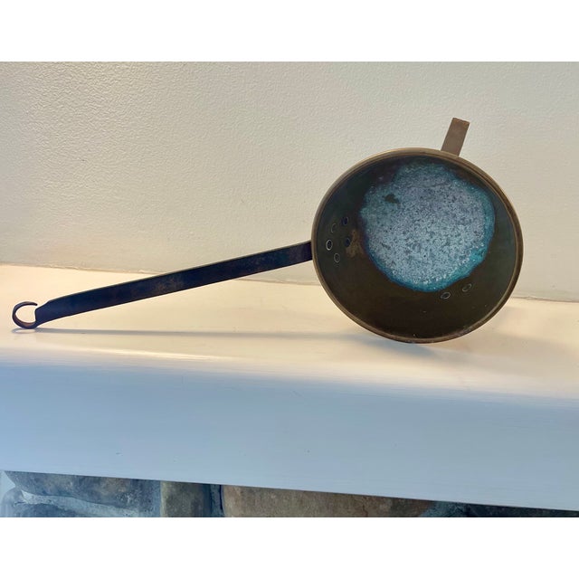 Antique Footed Brass Bowl Sauce Pan For Sale In Los Angeles - Image 6 of 8