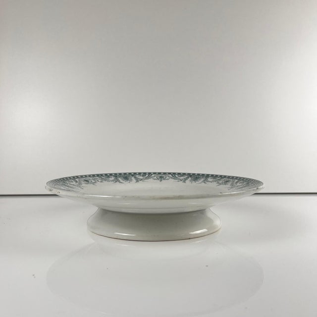 Presentation Plate on Foot in Ironstone from Moulins Des Loups, 1890s For Sale - Image 3 of 14