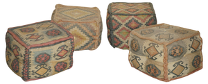 Vintage George Smith Style Kilim Cube Stools, 1960s, Set of 4