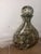 Vintage glass artistic decanter bottle with globe-shaped stopper, 1950s "spider web" workmanship, 34 cm high, 24 cm wide,...