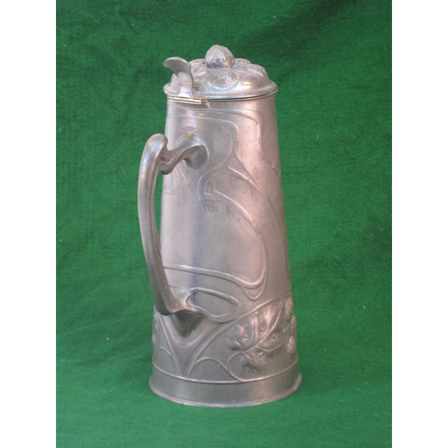 1900s Art Nouveau OSIRIS 601 Pewter Tankard/Pitcher For Sale - Image 4 of 17