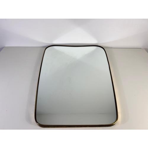 1960s Italian Brass Framed Wall Mirror attributed to Gio Ponti, Italy, 1960s For Sale - Image 5 of 12